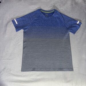 Kids Nike Blue Heather Tee with Green Accent